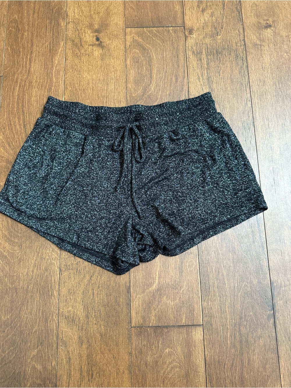 stars above Heathered Black Knit Drawstring Athletic Shorts